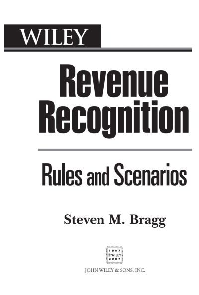 Wiley Revenue Recognition: Rules and Scenarios