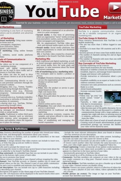 YouTube Marketing: a QuickStudy Digital Reference Guide