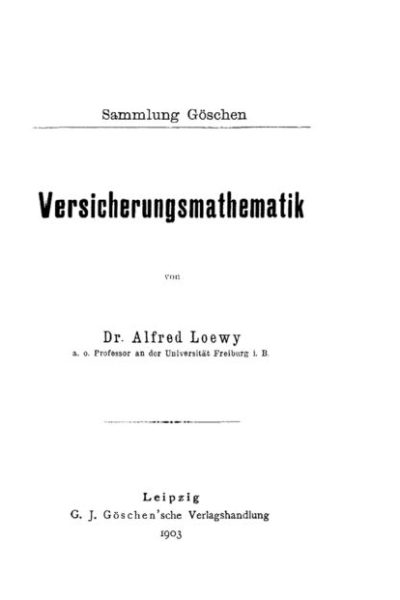 Versicherungsmathematik