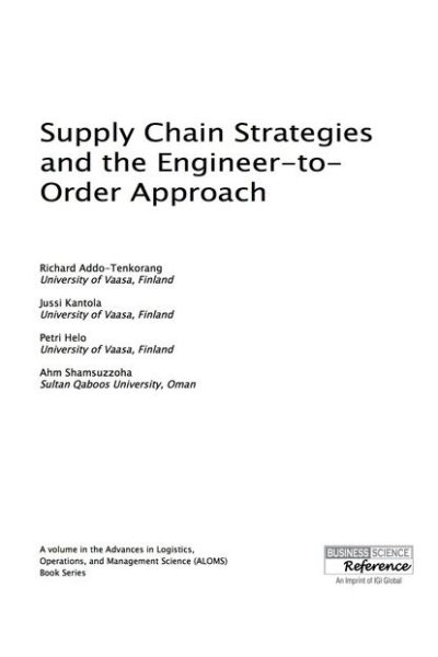 Supply Chain Strategies and the Engineer-to-Order Approach