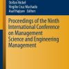 Proceedings of the Ninth International Conference on Management Science and Engineering Management
